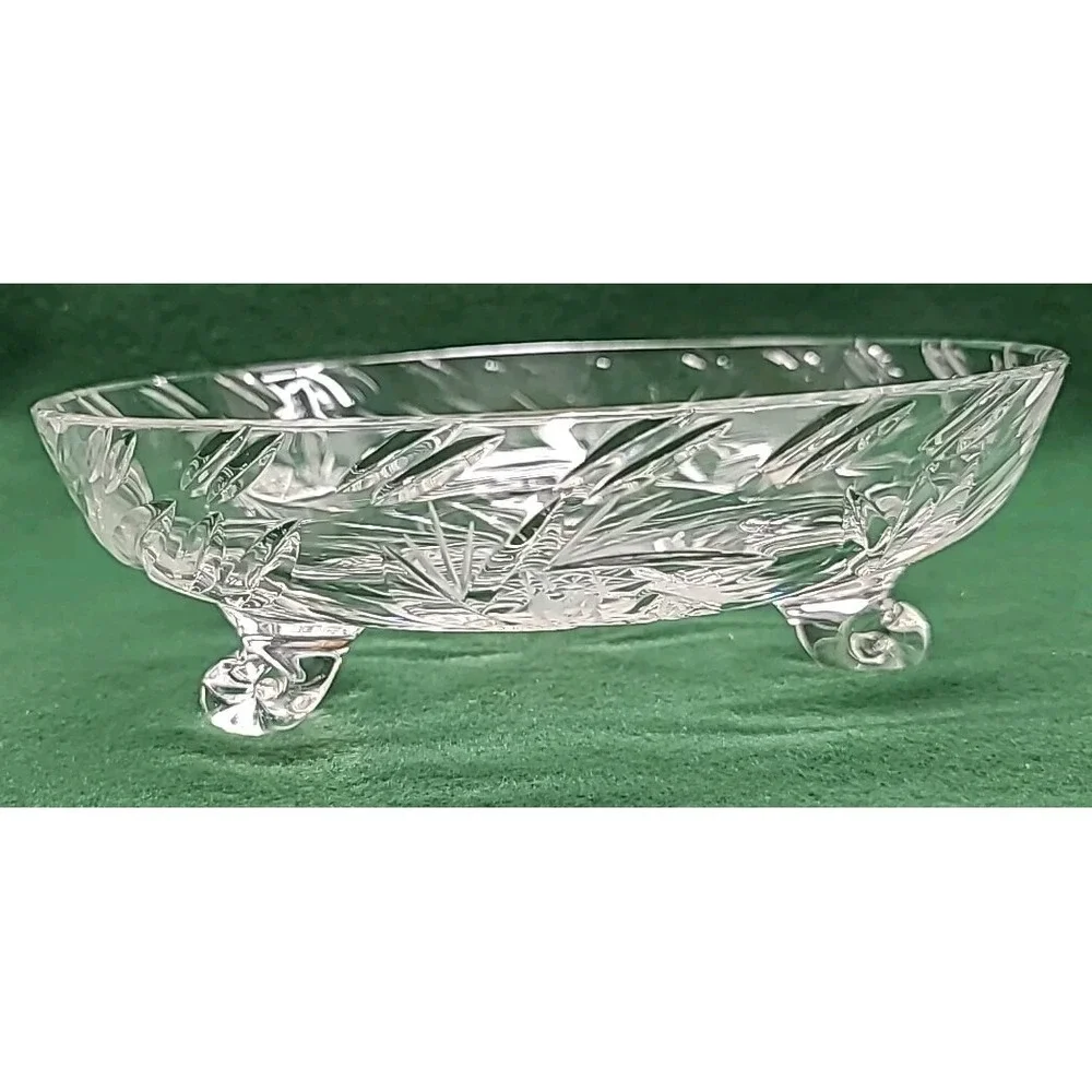 Midcentury Clear Cut Crystal 3-Toed 8